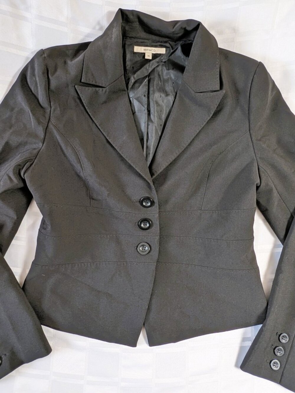 RW&CO WOMEN'S GRAY BLAZER BUSINESS JACKET FASHION FORMAL WEAR SIZE 10 STYLE - Picture 6 of 16